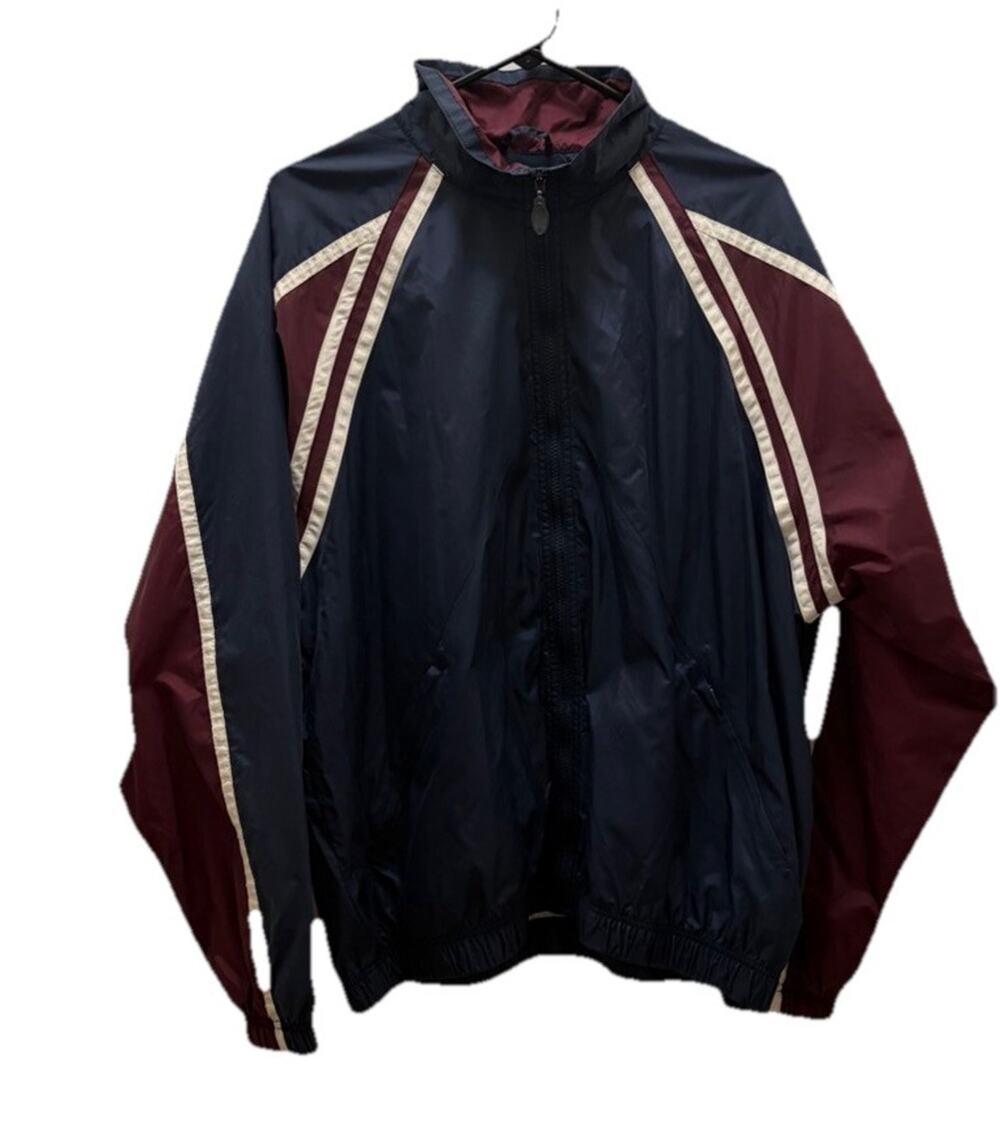 VINTAGE C&B Sport Lined Men's Zip Jacket Size Large Navy & Burgandy Color Block